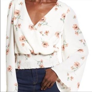Nordstrom June & Hudson Floral Ruched top M